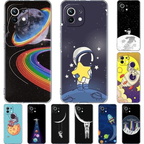 Silicone Phone Case For Xiaomi Mi Poco X3 NFC 10T Pro 11 M3 Note 10 Lite F3 9T F1 11i Clear Soft Back Cover Astronaut Star Space