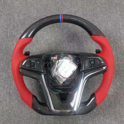 Cuatomized Real Carbon Fiber Sports Steering Wheel Alcantara Leather compatible for Chevrolet Malibu 2016-2020