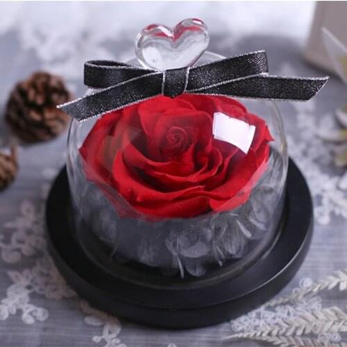 10*10cm Heart Top Glass Dome Black Base Home Decoration Diameter=10cm Height=10cm Glass Cover Wedding Favor Gift