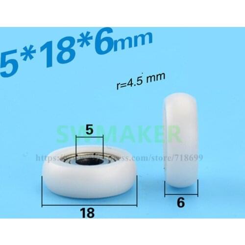 SWMAKER 5*18*6mm POM bearing pulley bearings 695zz for doors and Windows timing belt idler pulley+bearing R wheel