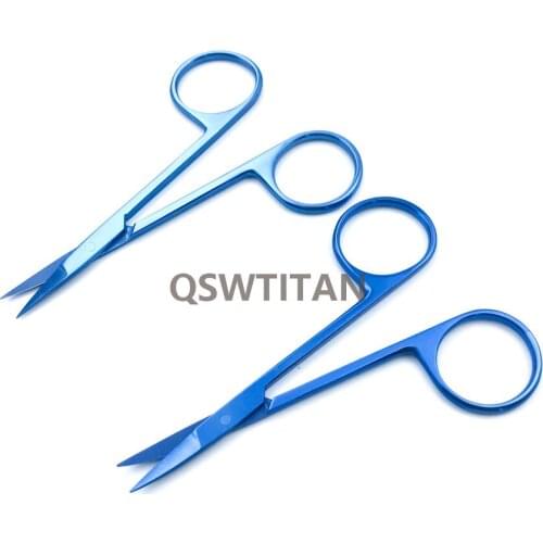 Titanium Iris Scissors 22mm tip cut tissue scissors eye surgical instrument