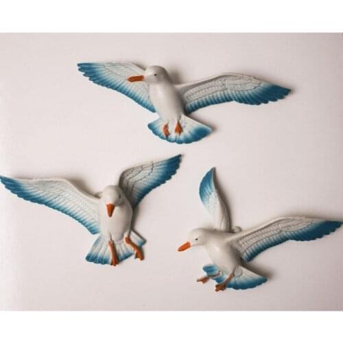 HLO 2021 Triple Bird Wall Decoration Three Dimensional Seagull Decorative Accessory Balcony Decoration Garden Ornament Home Gift