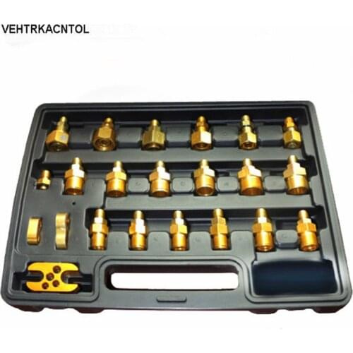 VEHTRKACNTOL 24pcs/set Excavator Truck Cooling System Leakage Detector Plug Car Air Conditioner Leakage Tester Plug Tool