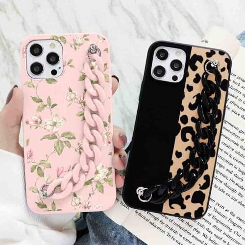 Protective Case For iPhone 13 12 Mini 11 Pro Max XS Max X XR Coque For iPhone 7 8 6 S Plus 5 SE 2 Bracelet Wrist TPU Matte Cover