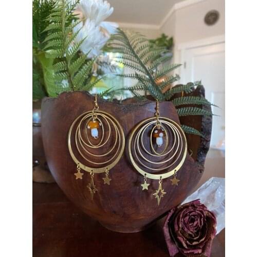 The Golden Magic Mushroom Earrings, Hypoallergenic Wanderlust Jewelry
