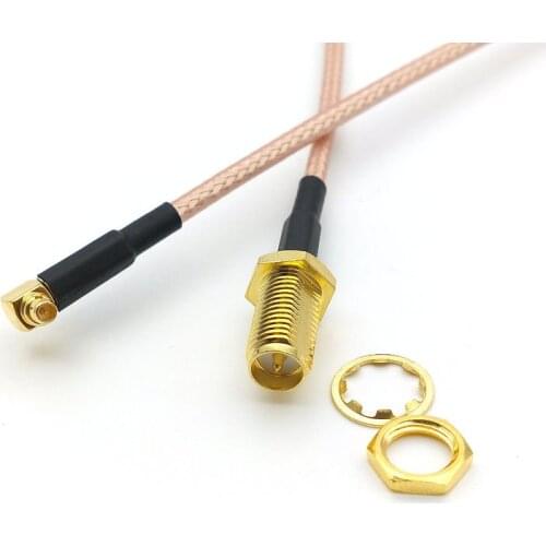 100PCS MMCX Male Right Angle to RP-SMA Female jack RG316 Pigtail RF Adapter 20cm 30cm 50cmSelling