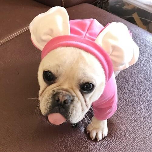 2018 Pet Dog Clothes for Dogs French Bulldog Chihuahua Cotton Hoodies Coat Funny Cute Cat Ear Hood Pug for Small Dogs S-4XL