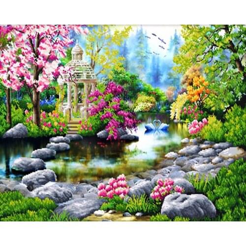 A15377 11CT/14CT/18CT/25CT/28CT Oil tea patterns Counted Cross Stitch DIY Cross Stitch Kits Embroidery Needlework Sets