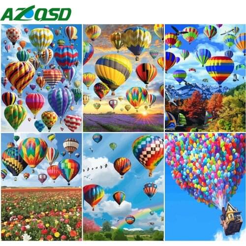AZQSD 5d Diamond Painting Diy Balloon Full Square Drill Handmade Craft Diamond Embroidery Scenery Cross Stitch Kits Needlework