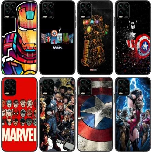 Marvel cartoon Phone Case For XiaoMi Redmi Note 11 10 9S 8 7 6 5 A Pro T Y1 Anime Black Cover Silicone Back Pre style cov