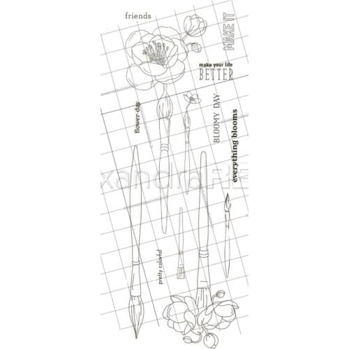 Flower stamps Clear Stamp for Scrapbooking Transparent Silicone Rubber DIY Photo Album Decor 0781