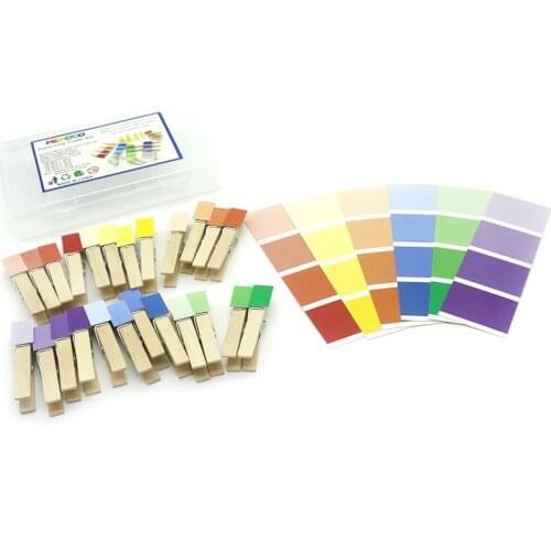 Montessori Color Sorting Cards Sensory Color Matching Wooden Clips Fine Training Teaching Aids Educational Toys For Kids L2864H