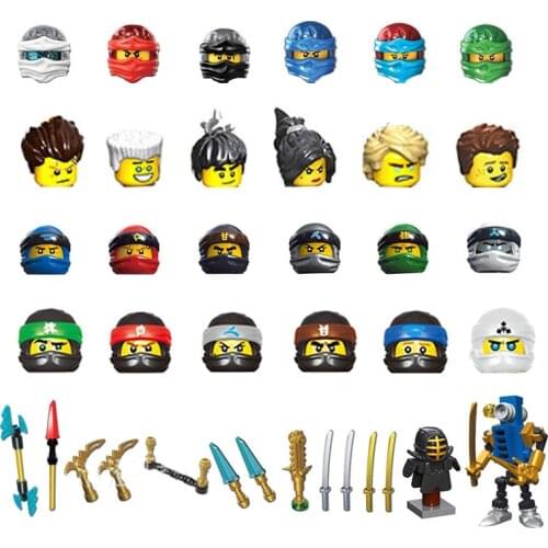Kids Toys Ninja Figures Building Blocks Ninjaed Mecha Warrior Fighting Training Suit Stand Katana Movie Character Bricks Model