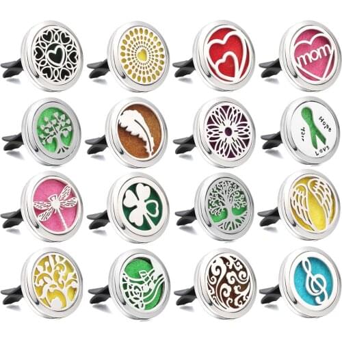 Diffuser Jewelry Tree of Life Owl Air Freshener Stainless Vent Freshener Essential Oil Diffuser Car Clip Aromatherapy Pendants