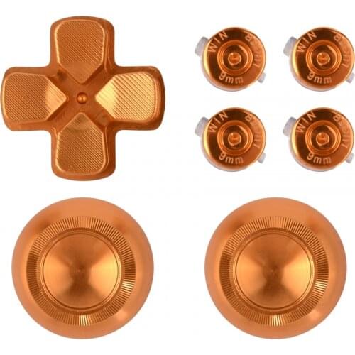 Metal Gold ThumbSticks Action Buttons Dpad Replacement Kits for PS4 Pro Slim Controller #P4AJ0008GC