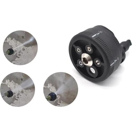 Quick-Connect 5-in-1 Nozzle for Pressure Washers, Black, Adjustable Stainless Brass Joints Tool