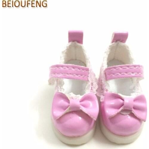 BEIOUFENG PU Leather BJD Doll Shoes,Mini Textile Doll Boots 1/6 BJD Sneakers for Dolls,Fashion Boots for Dolls 12 Pair