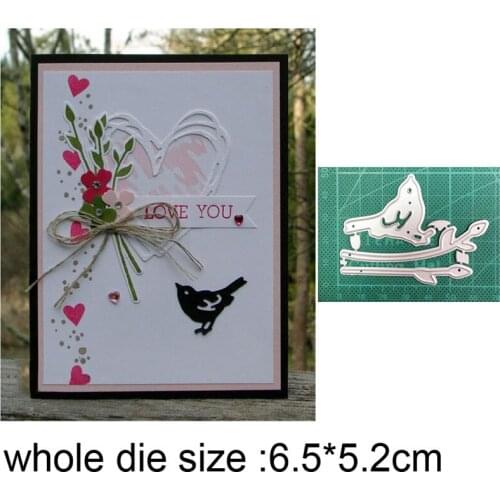 Metal cutting dies cut die mold bird on branch decoration Scrapbook paper craft knife mould blade punch stencils dies