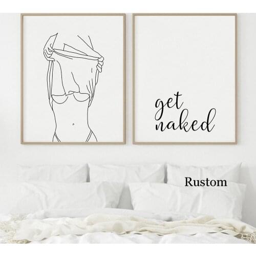 Wc Bathroom Decor Abstract Minimalist Naked Women Canvas Painting for Interior Room Decoration Nordic Style Wall Art Frameless
