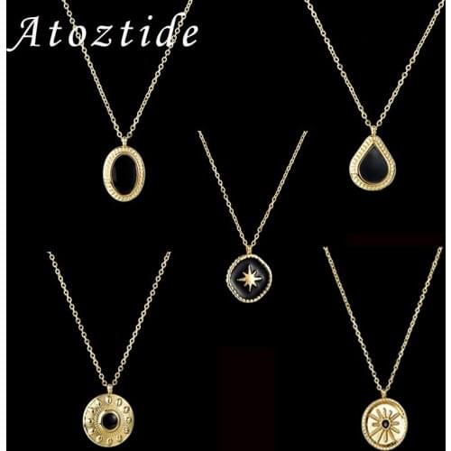 Atoztide New Fashion Black Temperament Variety Choker Necklace Pendant for Women Girl Party Christmas Gifts Jewelry Cheap