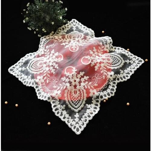 Variety Of European Style Lace Embroidery Square Tea Set Wine Glass Kitchen Table Mat Coaster Small Furniture Cover Cloth Decor
