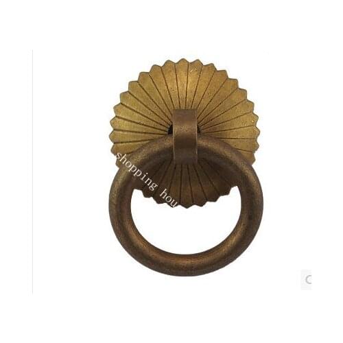 Chinese style antique copper hardware craft cabinet drawer handle buckle handle classic diameter 3CM