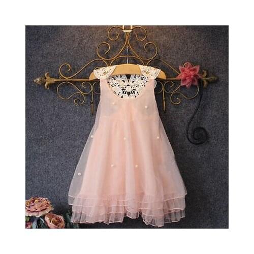 Pudcoco Toddler Baby Girls Chiffon Dress Sleeveless Lace Backless A-Line Tulle Gown Formal Dress Baby Girl Clothes