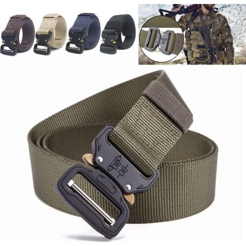 125CM Tactical Waist Belt Nylon Army Military Combat Belt Survival Waist Straps Heavy Duty Belt Airsoft Hunting Waistband