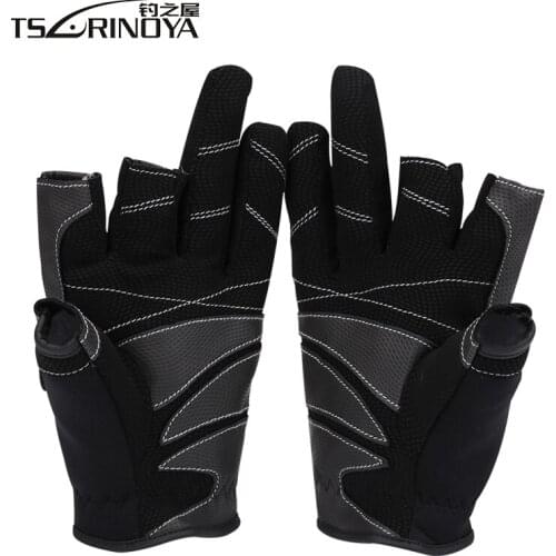 TSURINOYA 3 Finger Cut Glove L/XL Anti-Slip Fishing Glove Pesca Outdoor Sports Climbing Hand Protector Luvas Guantes De Peche