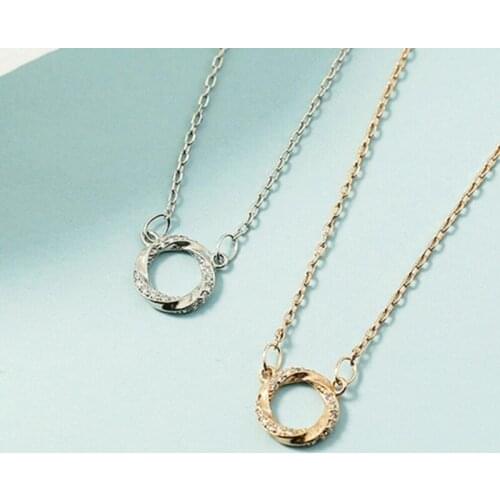 KOFSAC Silver Color Necklaces For Women Fashion Jewelry Romantic Zircon Circle Rose Gold Necklace Lady Birthday Present Joyas