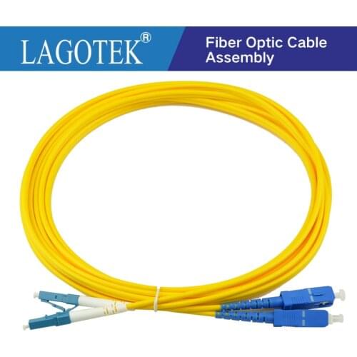 10PCS/bag LC UPC to SC UPC 3M Single mode Duplex fiber optic patch cord LC-SC 3M 2.0mm or 3.0mm FTTH fiber optic jumper cable