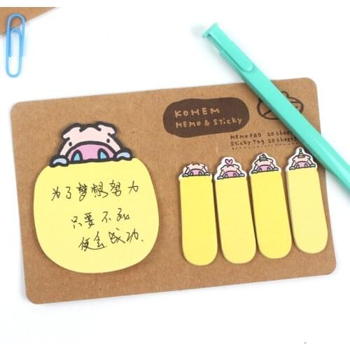 5 x New Cute Animal Sticker Bookmark Point Marker Memo Flag Sticky Notes Random Styles