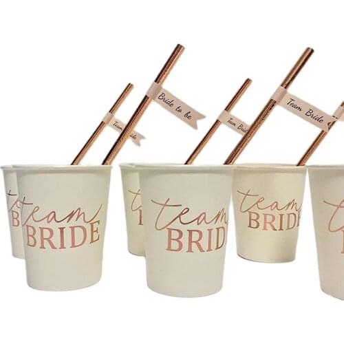 Hen Party Team Bride Cups Bride To Be Straws Bachelorette Party Decoration Supplies Wedding Party Decor
