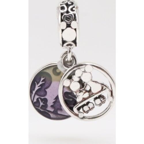 Fit Original Beads Charmsspring Baby Mickey And Minnie Swinging On A Swing Pendant Female Mickey And Minnie Happy Forever