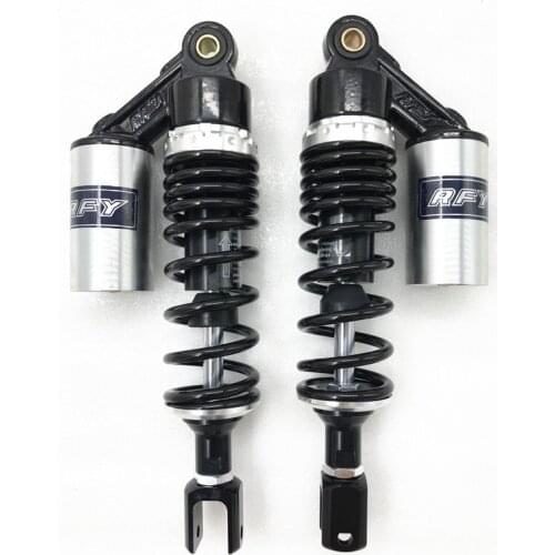 FRY1 Pair New 280mm Suspended Rear Shock Absorber for HONDA YAMAHA SUZUKI Black & Silver