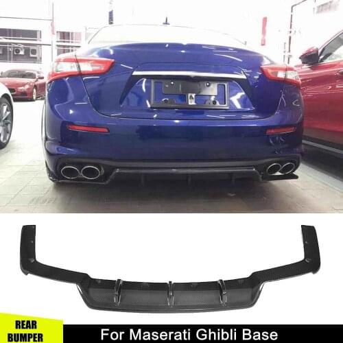 Carbon Fiber Rear Bumper Lip For Maserati Ghibli Base Sedan 4-Door 2018 2019 Carbon Fiber Diffuser Spoiler Splitter Apron