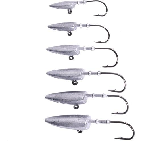 HENGJIA 7g 10g 15g 21g 28g 35g Lead Jig Head Crank Hooks for Soft Worm Swimbait Sea Fishing Tackle