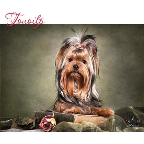 DIY Diamond Painting Cross Stitch Dog Diamond Embroidery Animal Full Square Diamond Mosaic Pictures Of Rhinestones Home Decor