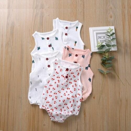Newborn Baby Girl Romper 0-18 Months 2020 Summer Floral Print 5 Colors Infant Baby Clothes jumpsuit new born Bebies Roupas