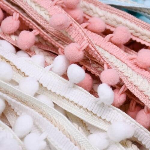 1 Meter Pompom Lace Trim Pearl Pom-Pom Ball Ribbon DIY Craft Cloth Accessories Handmade Sewing Patchwork Fringe Ribbon
