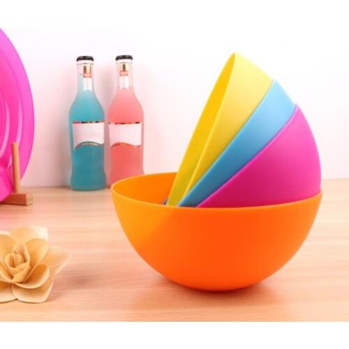 10Pcs Plastic Solid Color Bowls Set Kitchen Salad Bowl Plastic Baking Measuring Cup Measuring Spoon Set Home Cooking Baking Tool