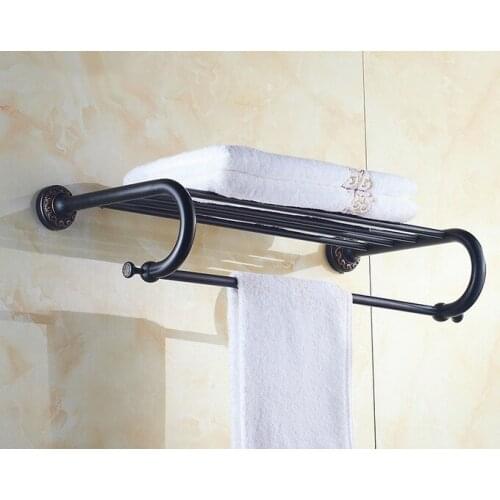 Wall Mounted Black Oil Rubbed Antique Brass Bathroom Large Towel Rail Towel Bar Holder Shelf Bathroom Accessory mba463