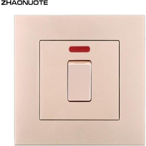 Flame Retardant PC Panel 86 Type High-power Current 20A Switch with Indicator Light for Air-conditioning Water Heater