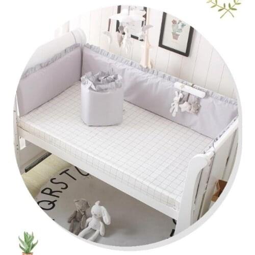 5pcs Kids Bed Linens Infant Crib Bedding Set Lovely Baby Bedding For Newborn , 4bumper+sheet