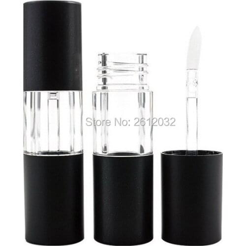 Clear Empty Lip Gloss tube Double Black Cap DIY Elegant Lipstick Refillable Bottle Graceful Plastic Lipgloss Lipstick Container