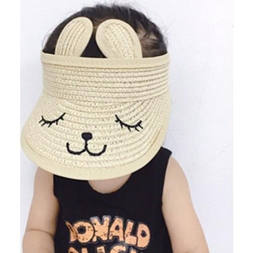 Baby Hat Childrens Sunshade Sunscreen Topless Cute Cartoon Beach Hat Summer Outdoor Girl Boy Headwear Accessories Straw Hat