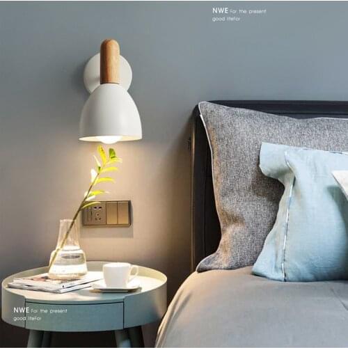 Nordic Wooden Bedside LED Wall Lamp Simple Mordern Bar Restaurant Living Room Porch Corridor Decoration Warm/Cold LED Wall Lamps