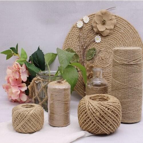 50M hemp rope hemp rope diy high quality handmade rope natural thick hemp rope craft cake decoration label binding rope bag