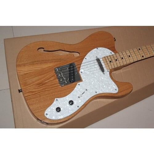 Top Quality new Semi-hollow electric guitar models single F-hole wood color guitar @30