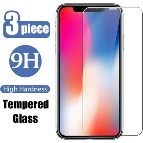 3Pcs Protective Tempered Glass On For iPhone 12 11 7 8 6 6s Plus SE 2020 Screen Protector For iPhone X XR XS 11 12 Pro Max Glass